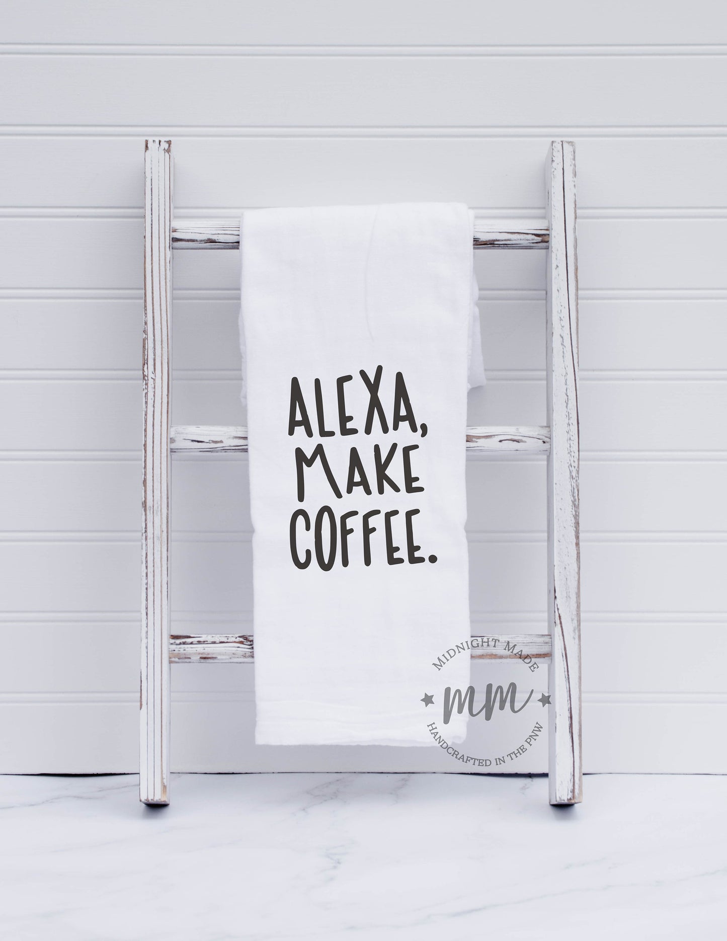 Alexa make coffee, Alexa towel, kitchen towel, funny towel, novelty towel Midnight Made coffee gift
