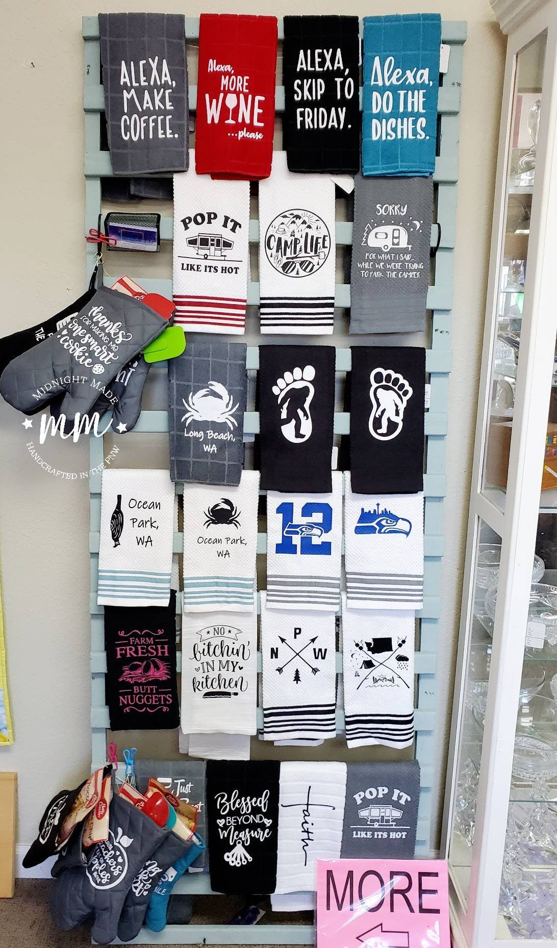 Seahawks kitchen towel, Seahawk gift, football decor Midnight Made