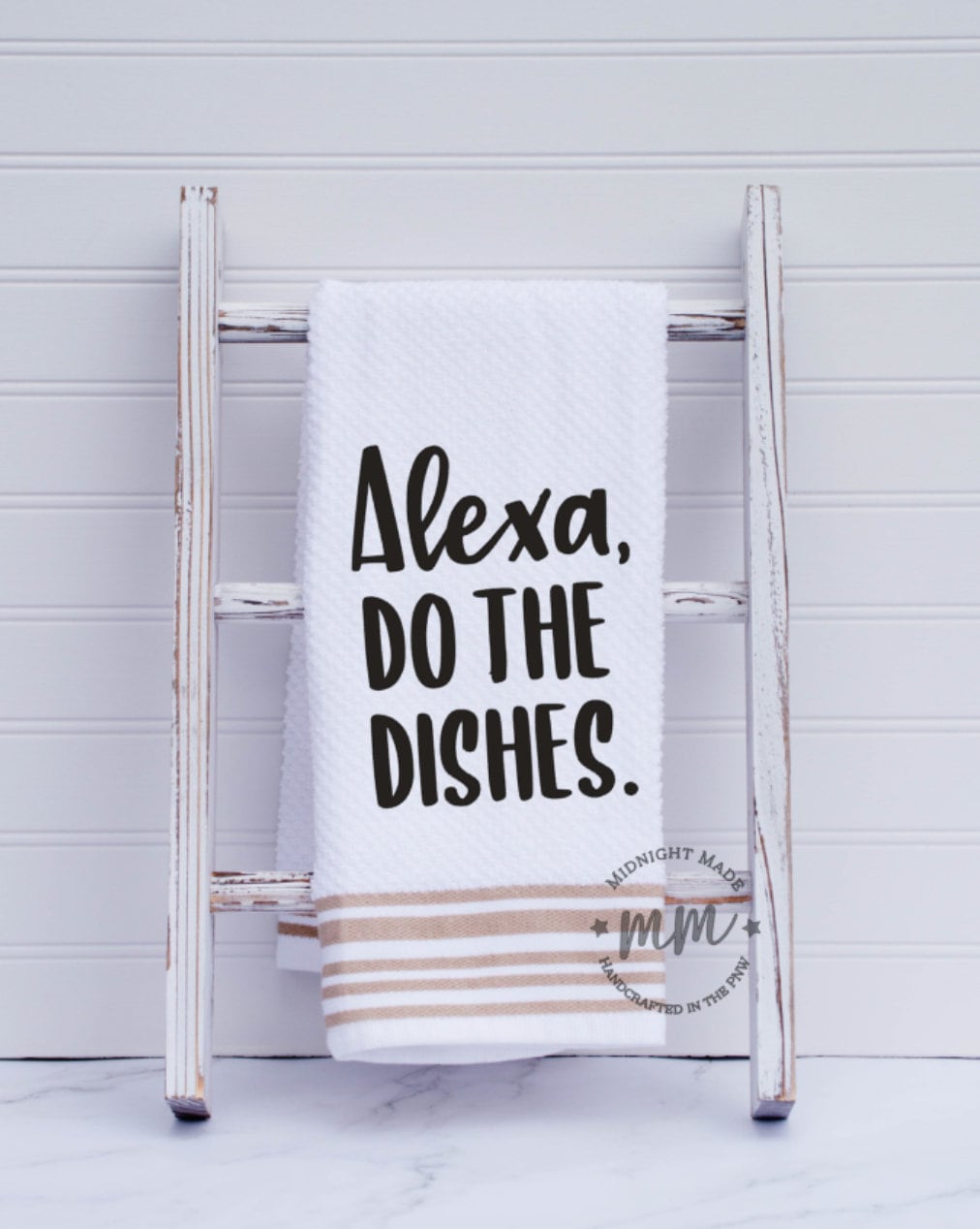 Alexa do the dishes, Alexa towel, kitchen towel, funny towel, novelty towel Midnight Made