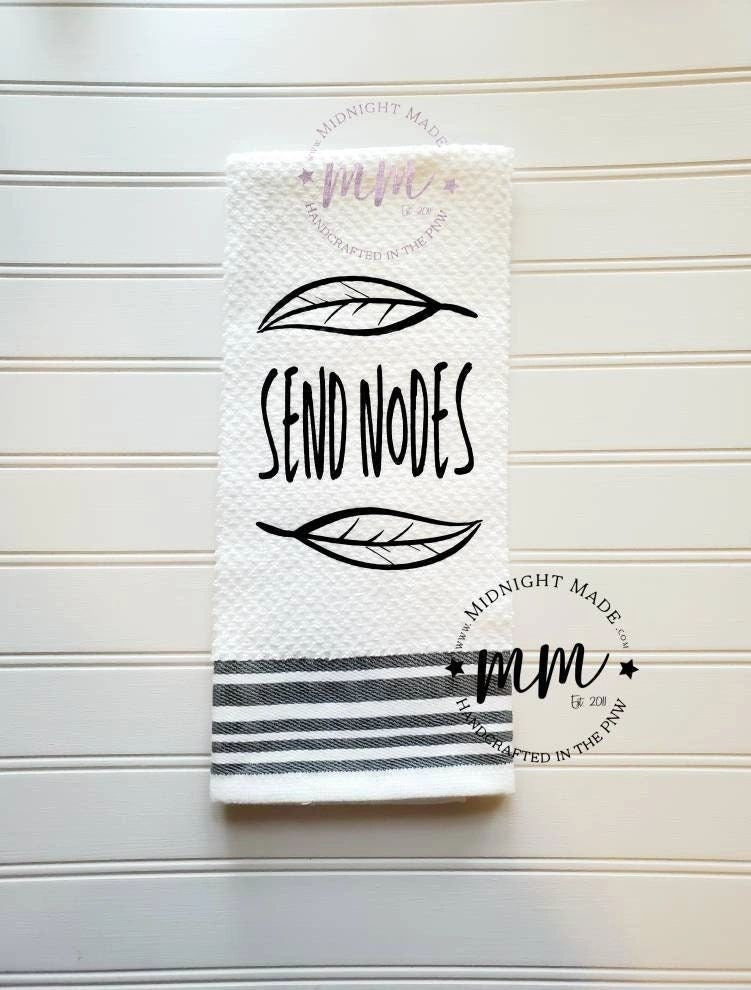 SORRY I was late I got distracted watering my plants towel, kitchen towel, funny towel, novelty, Midnight Made, plant towel, plant nodes