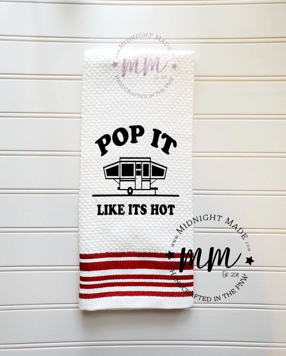 Sorry for what I said, trailer camper Camping towel, pop up camper decor, funny towel decor Midnight Made