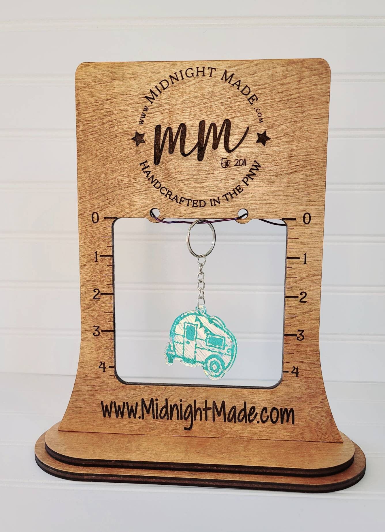 Shimmer suncatcher reflective Camping Camper keychain Midnight Made VRBO Air bnb Outdoorsy
