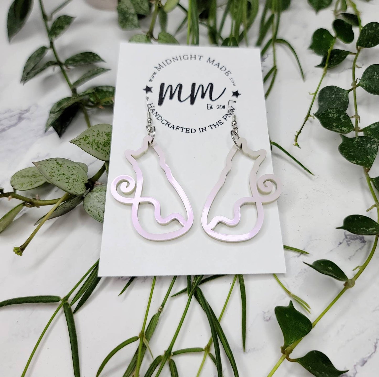 Kitty Cat Dangle drop Earrings