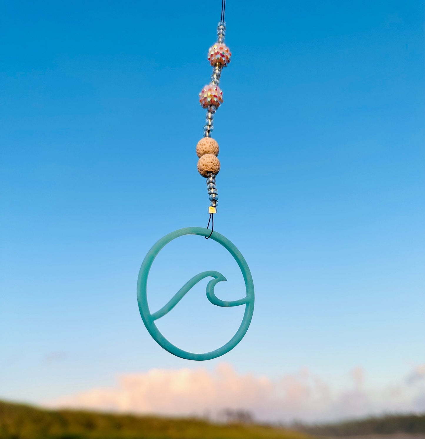 Monstera Philodendron Car Charm diffuser suncatcher. Plant lover air freshener, lava bead essential oil car scents. (Pothos, Thai con)