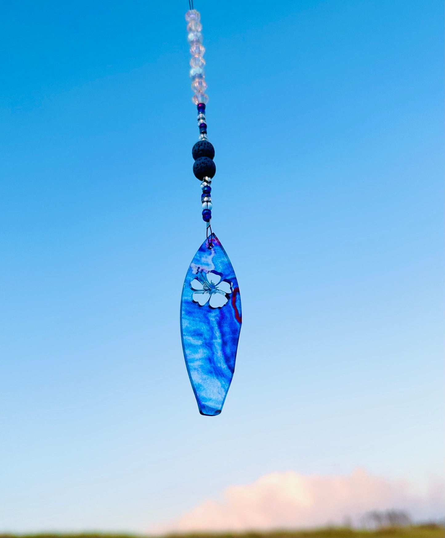 Monstera Philodendron Car Charm diffuser suncatcher. Plant lover air freshener, lava bead essential oil car scents. (Pothos, Thai con)