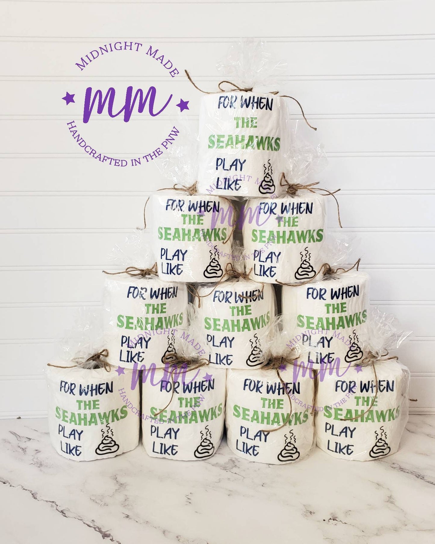 Play like poop Team gift, Eagles, Packers, Chargers, Seahawks play like crap, Funny toilet paper, funny TP Gag gift, Midnight Made
