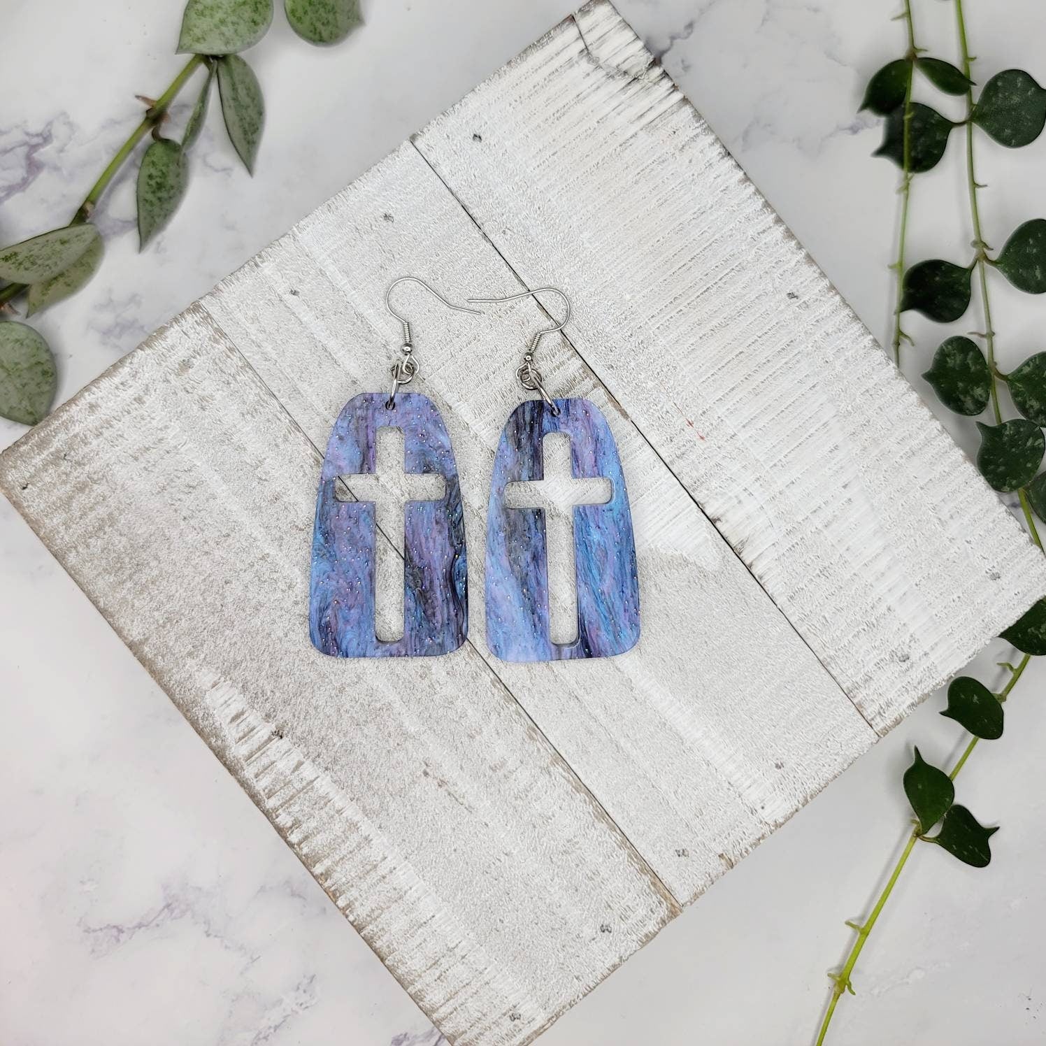 ★2022SS新作★MZUU★Silhouette Void Earrings Cross negative space silhouette earrings Midnight Made