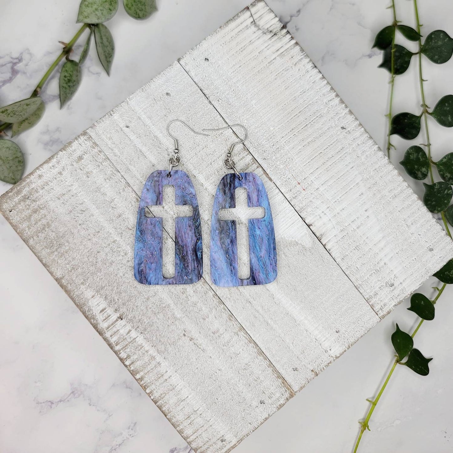 Cross negative space  silhouette earrings Midnight Made