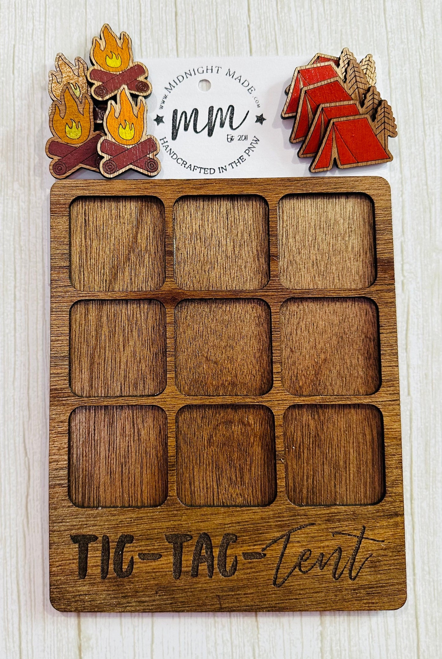 Tic Tac Toe. Tic Tac Tent. Custom personalized travel camping family game