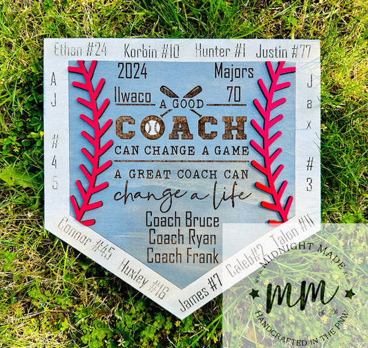 Baseball Home Plate Coach Gift