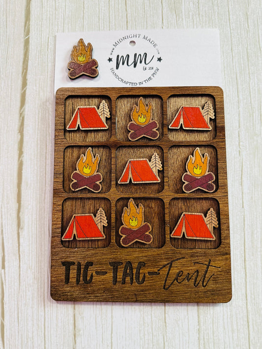 Tic Tac Toe. Tic Tac Tent. Custom personalized travel camping family game