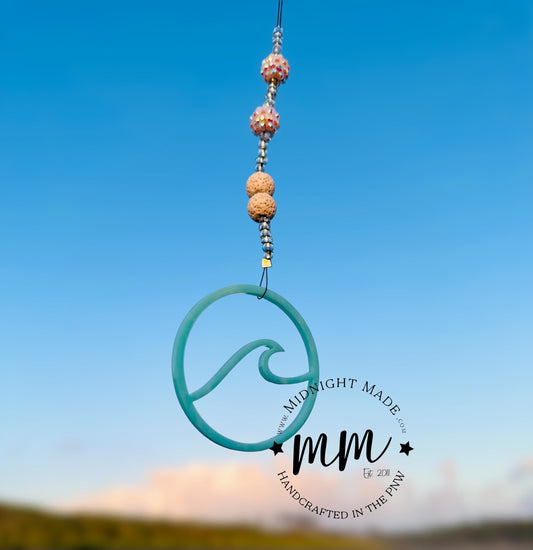 Beach Wave Car Charm diffuser. Surf air freshener, essential oil car scents
