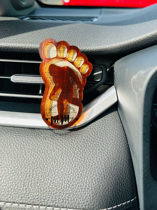Bigfoot Car air vent diffuser. Big foot air freshener, essential oil car scents