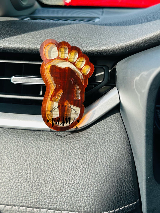 Bigfoot Air Vent Diffuser Car Charm. Big foot air freshener for essential oil car scents