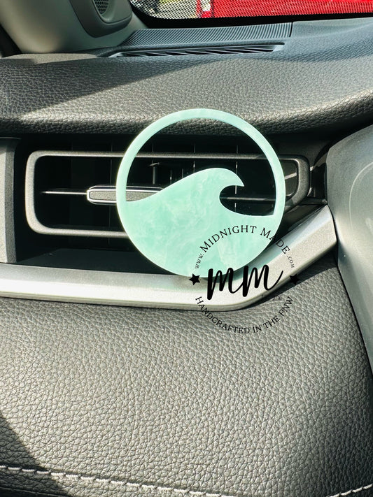 Beach Wave Air Vent Diffuser. Car Charm Suncatcher Air freshener for essential oil beachy car scents