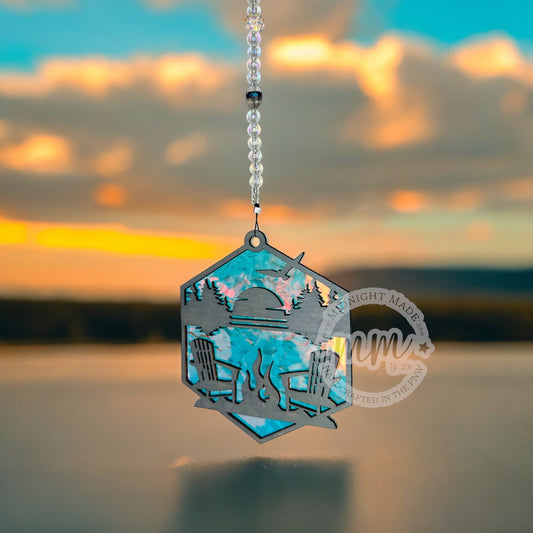Beach Life Suncatcher wall hanging window spinning mandala iridescent beach lake river decor