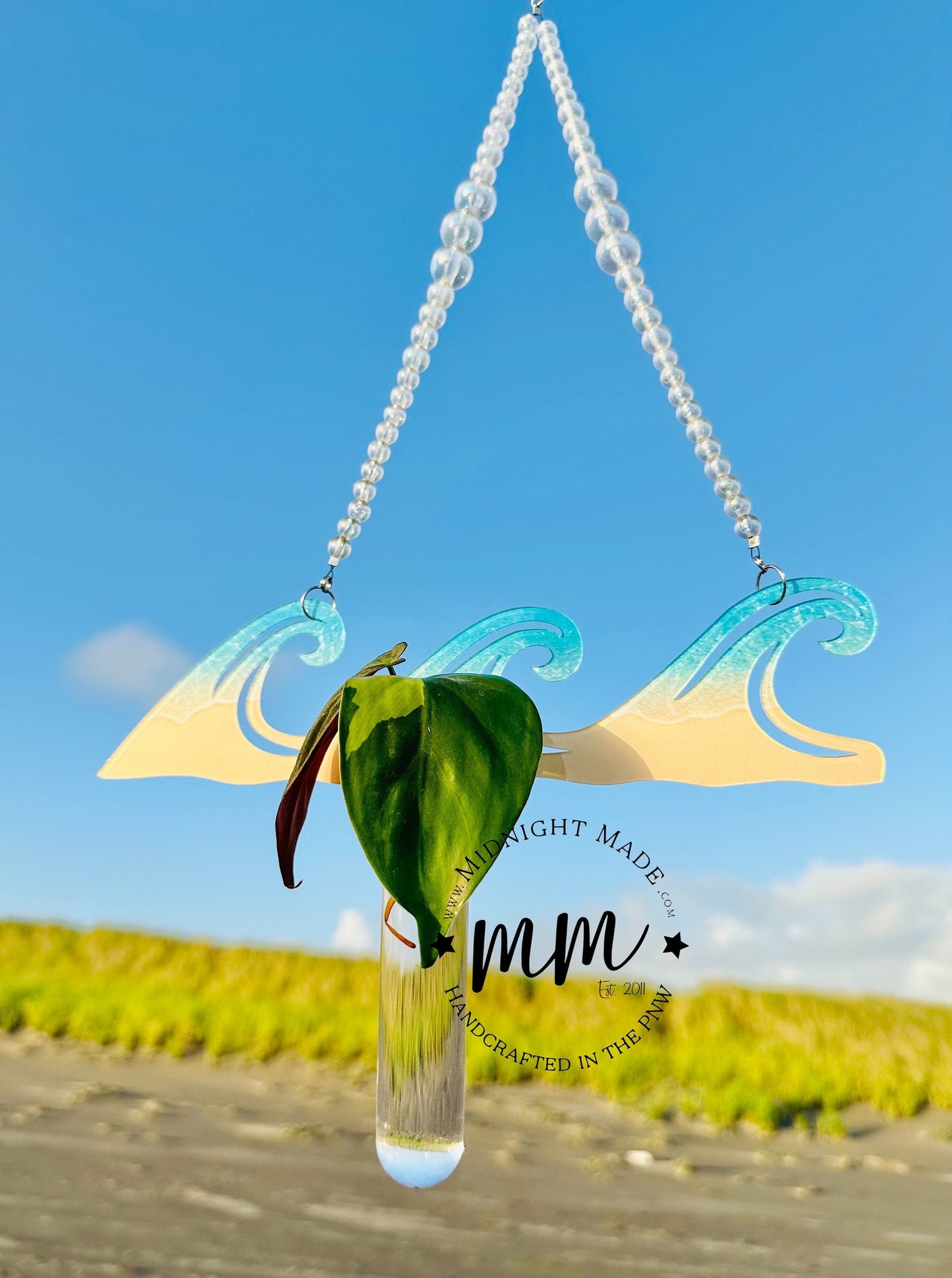 Beach Wave Shape Plant Propagation Suncatcher