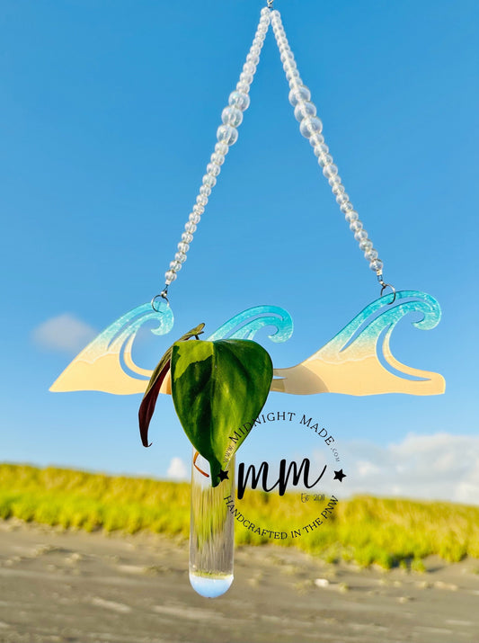 Beach Wave Shape Plant Propagation Suncatcher