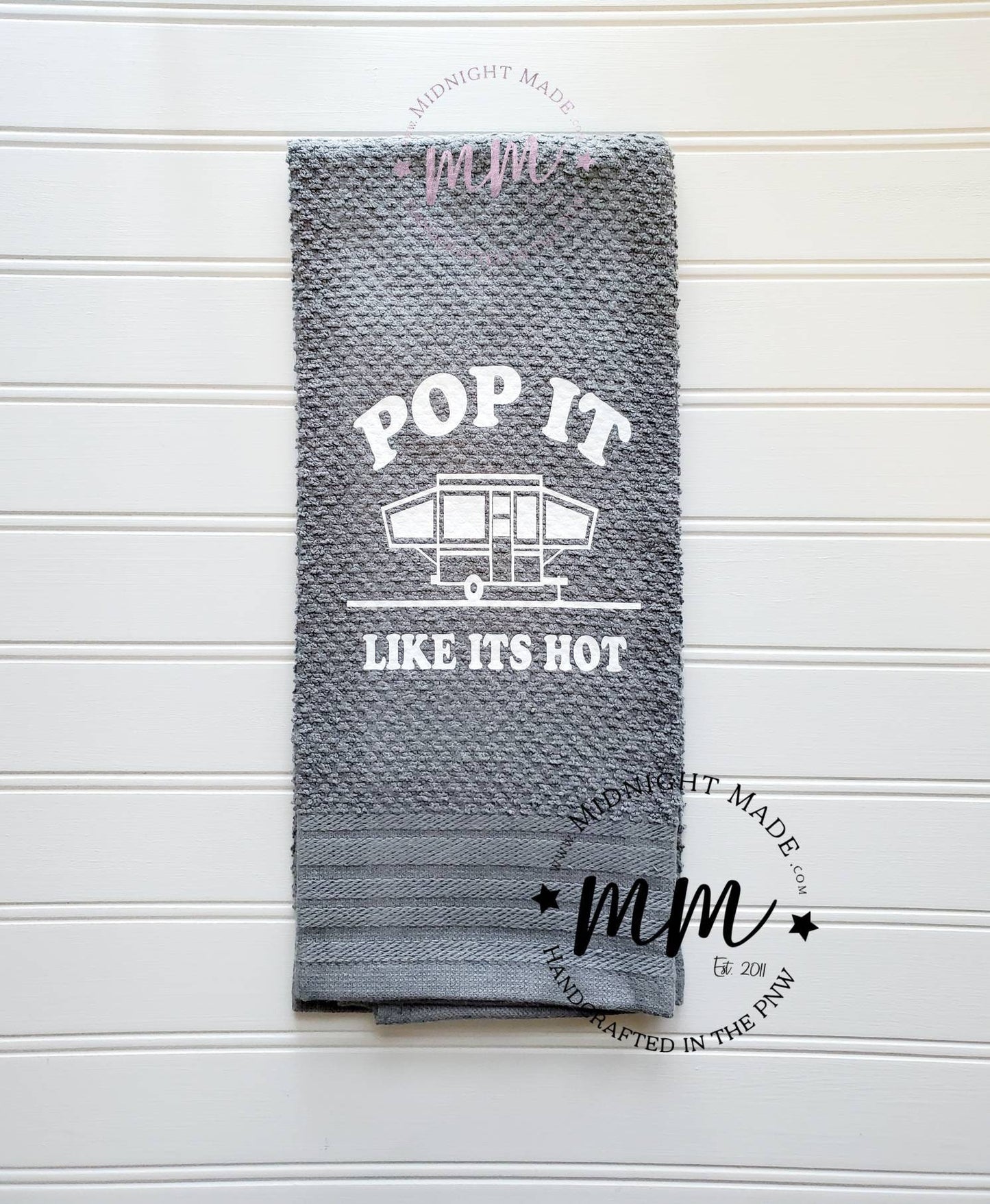 Camping Life Camping towel, camper decor, bitches with hitches funny towel decor Midnight Made