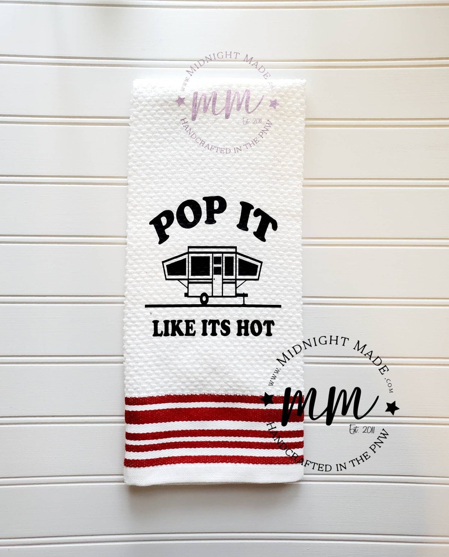 Camping Life Camping towel, camper decor, bitches with hitches funny towel decor Midnight Made
