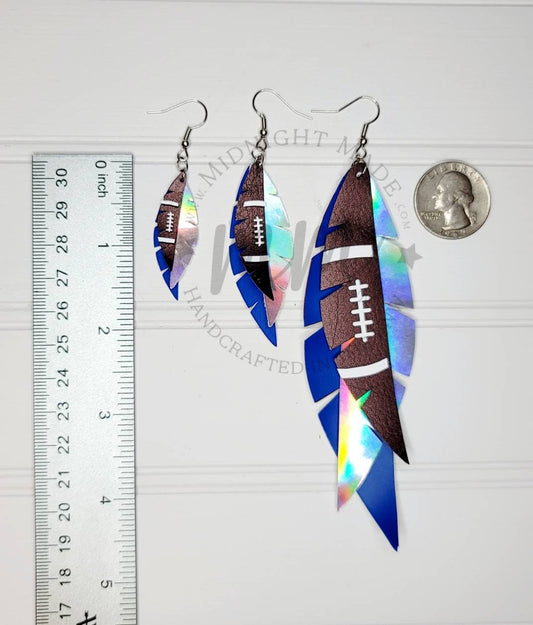 Seahawks football vegan faux leather earrings NFL Midnight Made
